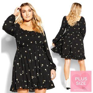 City Chic | *PLUS SIZE* | Darling Ditsy Dress - Black